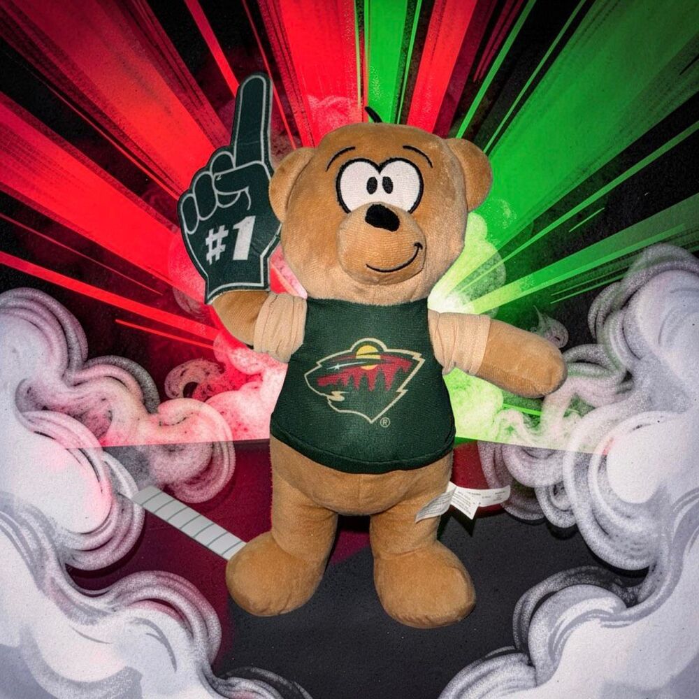 Good Stuff MN Wild Hockey Bear Jersey #1 Fan Stuffed Bear 10”
